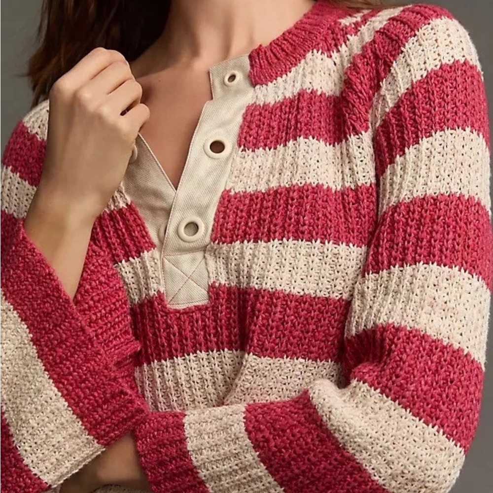 Anthropologie Pilcro Stripe Bell Sleeve Sweater - Picture 3 of 10